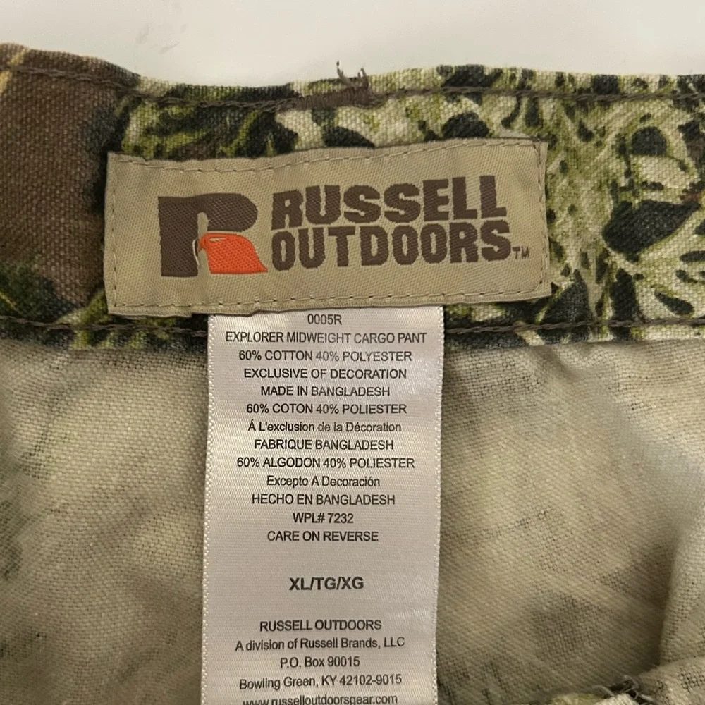 Russel Outdoors Camo Camping Fashion Cargo‎ Pants Size XL